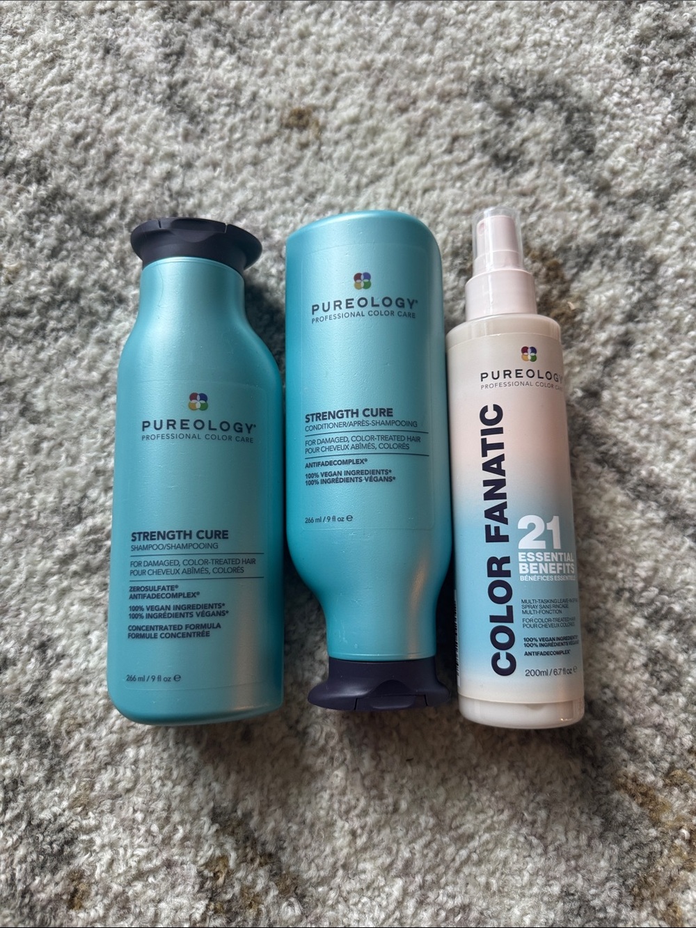 Pureology Teal and White Strength Cure + Color Fanatic Hair Care Set